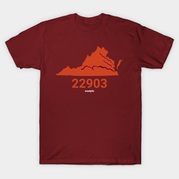 Lane Stadium North Zip Code T-Shirt by Woodpile